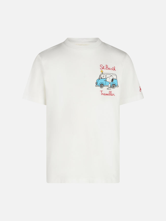 Mc2 Saint Barth T-shirt da bambino in cotone con stampa Snoopy e ricamo St. Barth Traveller | EDIZIONE SPECIALE SNOOPY PEANUTS