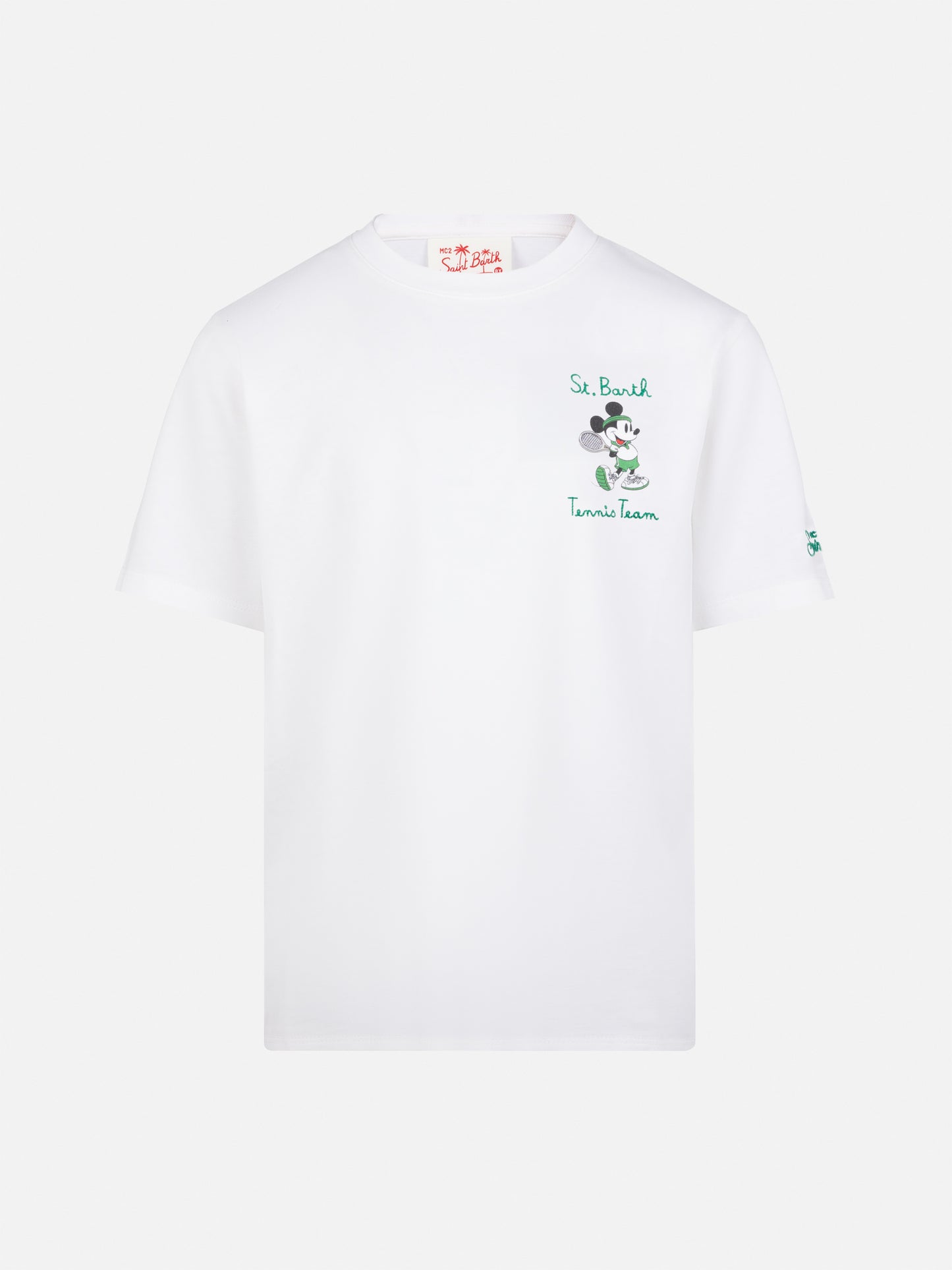 Cotton t-shirt with St. Barth tennis team embroidery and Mickey Mouse print | DISNEY® SPECIAL EDITION - MC2 Saint Barth