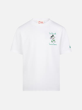Cotton t-shirt with St. Barth tennis team embroidery and Mickey Mouse print | DISNEY® SPECIAL EDITION - MC2 Saint Barth
