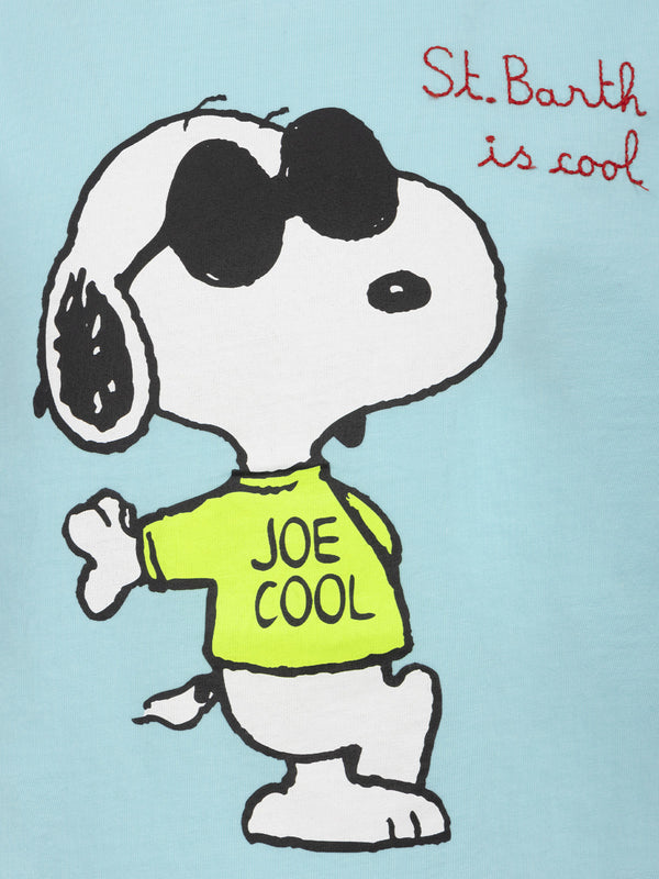 T-shirt da ragazzo in cotone con stampa Snoopy e ricamo St. Barth is cool | EDIZIONE SPECIALE SNOOPY PEANUTS