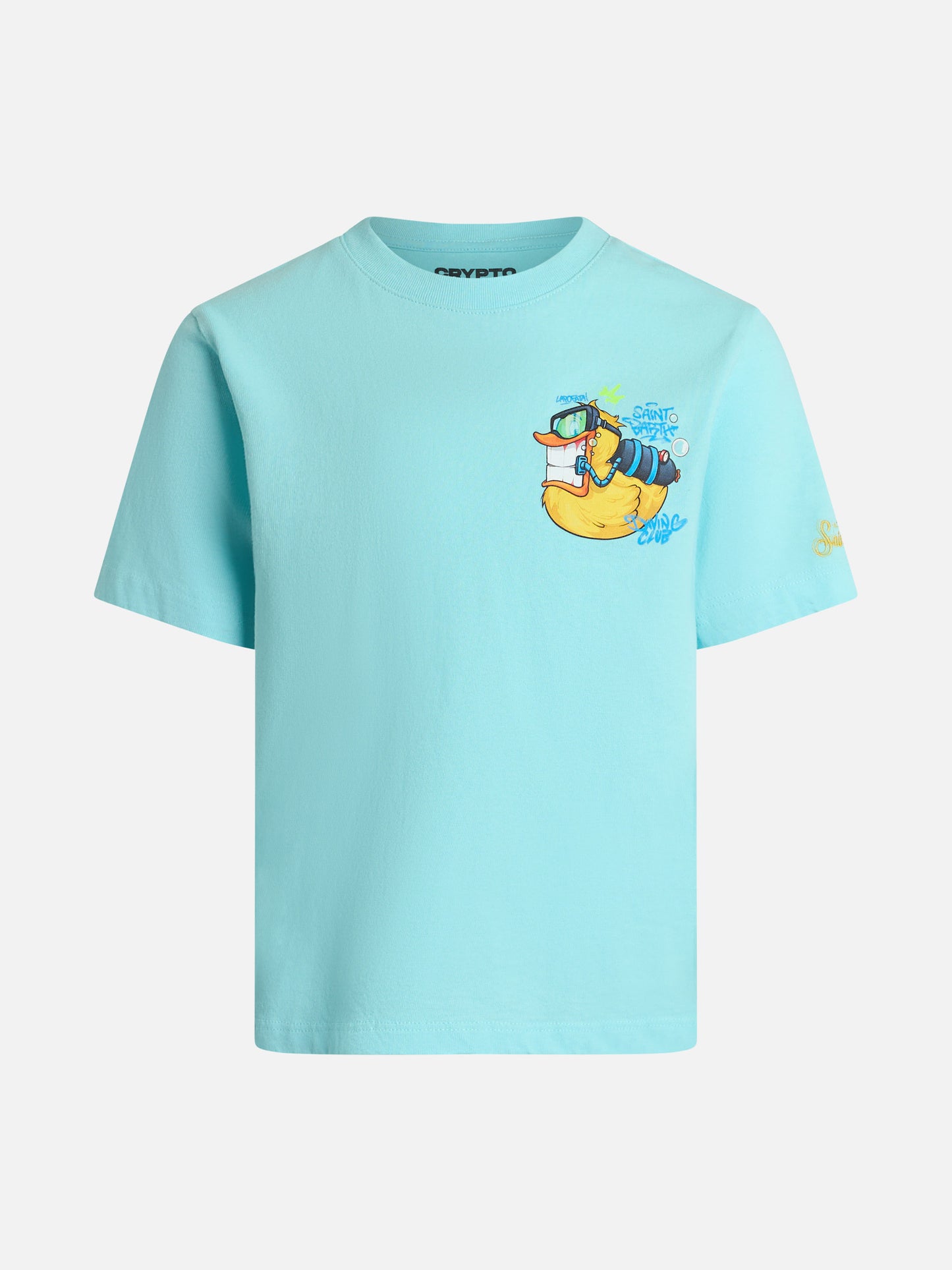 Boy cotton t-shirt with cryptopuppets ducky print | CRYPTOPUPPETS SPECIAL EDITION - MC2 Saint Barth