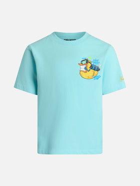 Boy cotton t-shirt with cryptopuppets ducky print | CRYPTOPUPPETS SPECIAL EDITION - MC2 Saint Barth