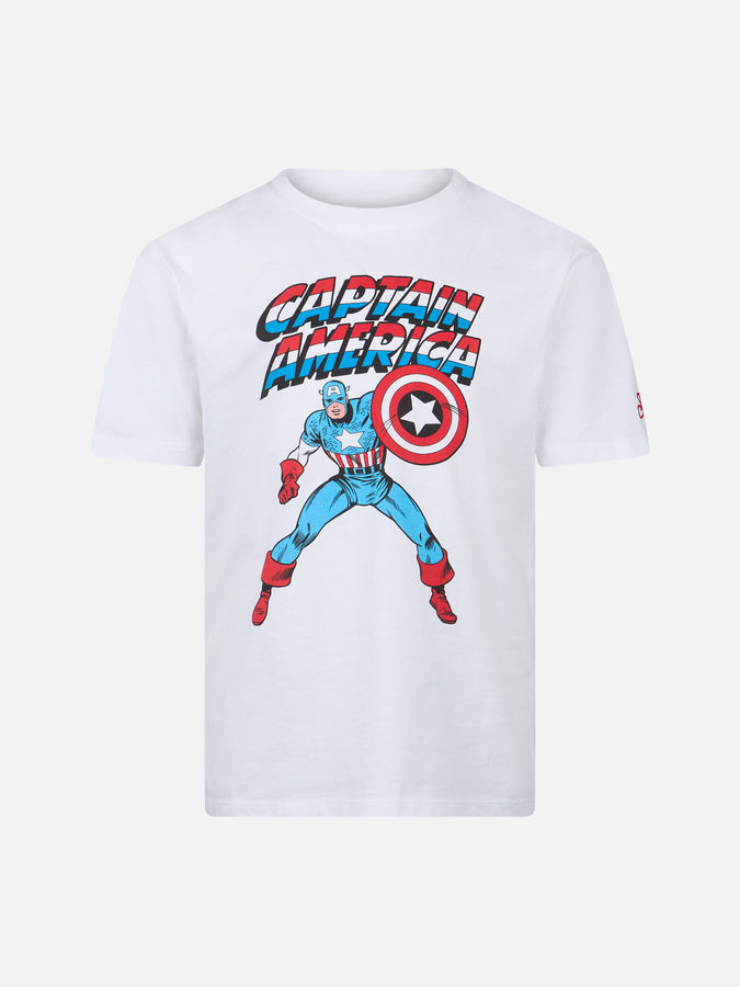 Mc2 Saint Barth T-shirt da bambino in cotone con stampa Capitan America | EDIZIONE SPECIALE MARVEL