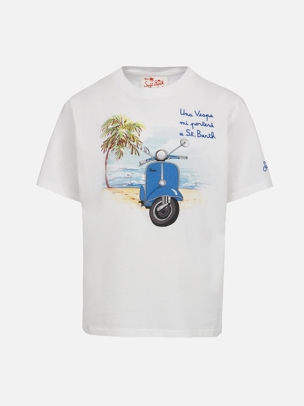 Boy cotton t-shirt with Vespa print and embroidery | VESPA SPECIAL EDITION
