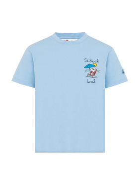 Cotton t-shirt with St. Barth local embroidery and Snoopy print | SNOOPY PEANUTS® SPECIAL EDITION - MC2 Saint Barth