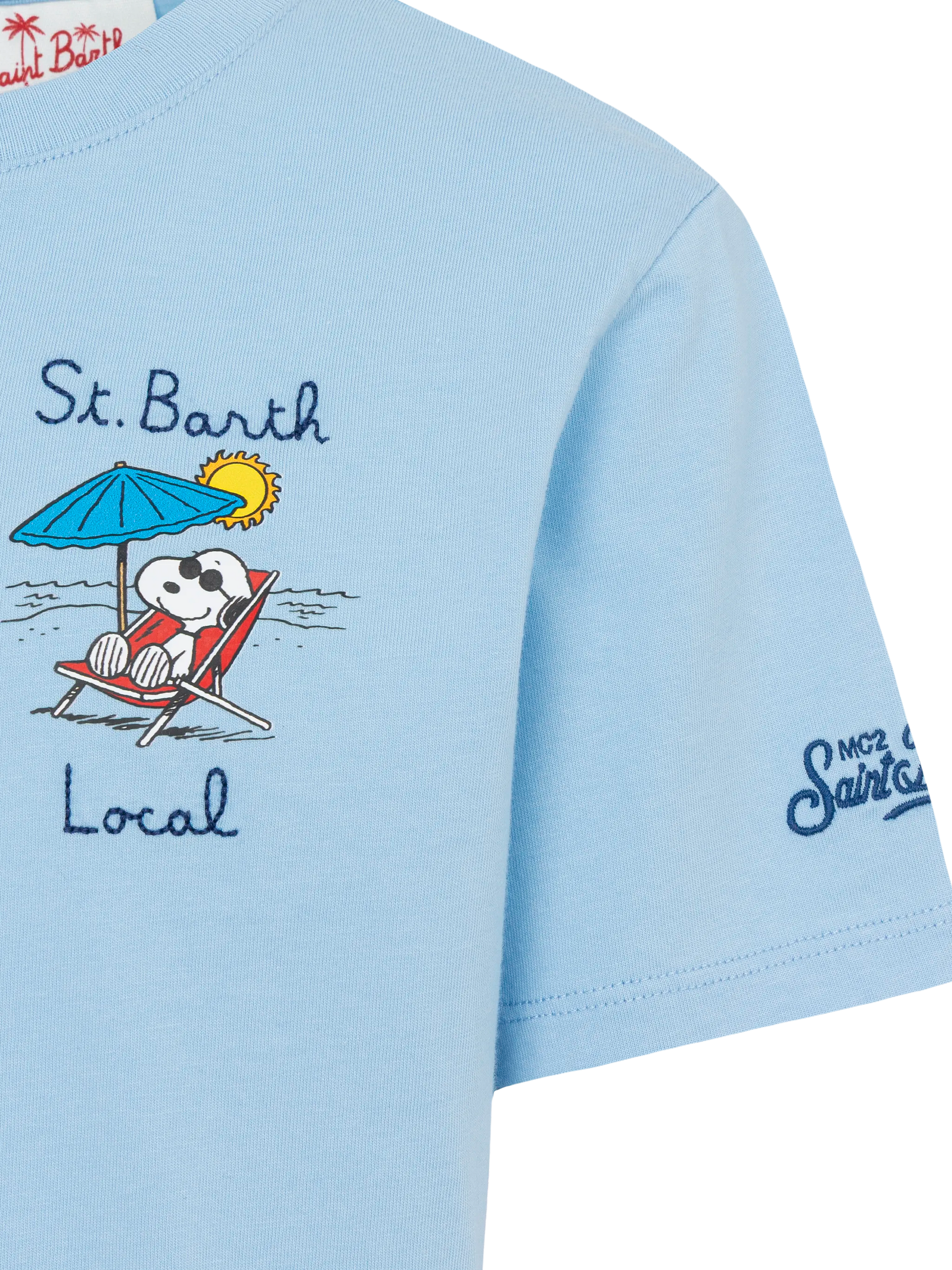 Cotton t-shirt with St. Barth local embroidery and Snoopy print | SNOOPY PEANUTS® SPECIAL EDITION - MC2 Saint Barth