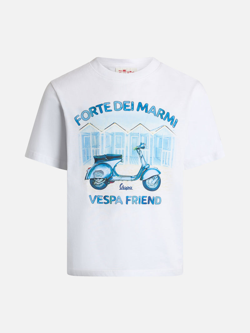 T-shirt da bambino in cotone con stampa amici Vespa Forte dei Marmi | EDIZIONE SPECIALE VESPA