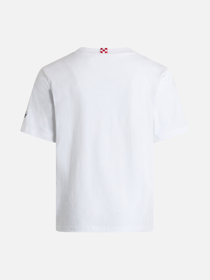 Boy cotton t-shirt with Vespa Forte dei Marmi friends print | VESPA SPECIAL EDITION