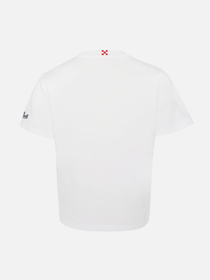 Baumwoll-T-Shirt mit Schlümpfe-Stickerei | DIE SCHLUMPF-SONDEREDITION