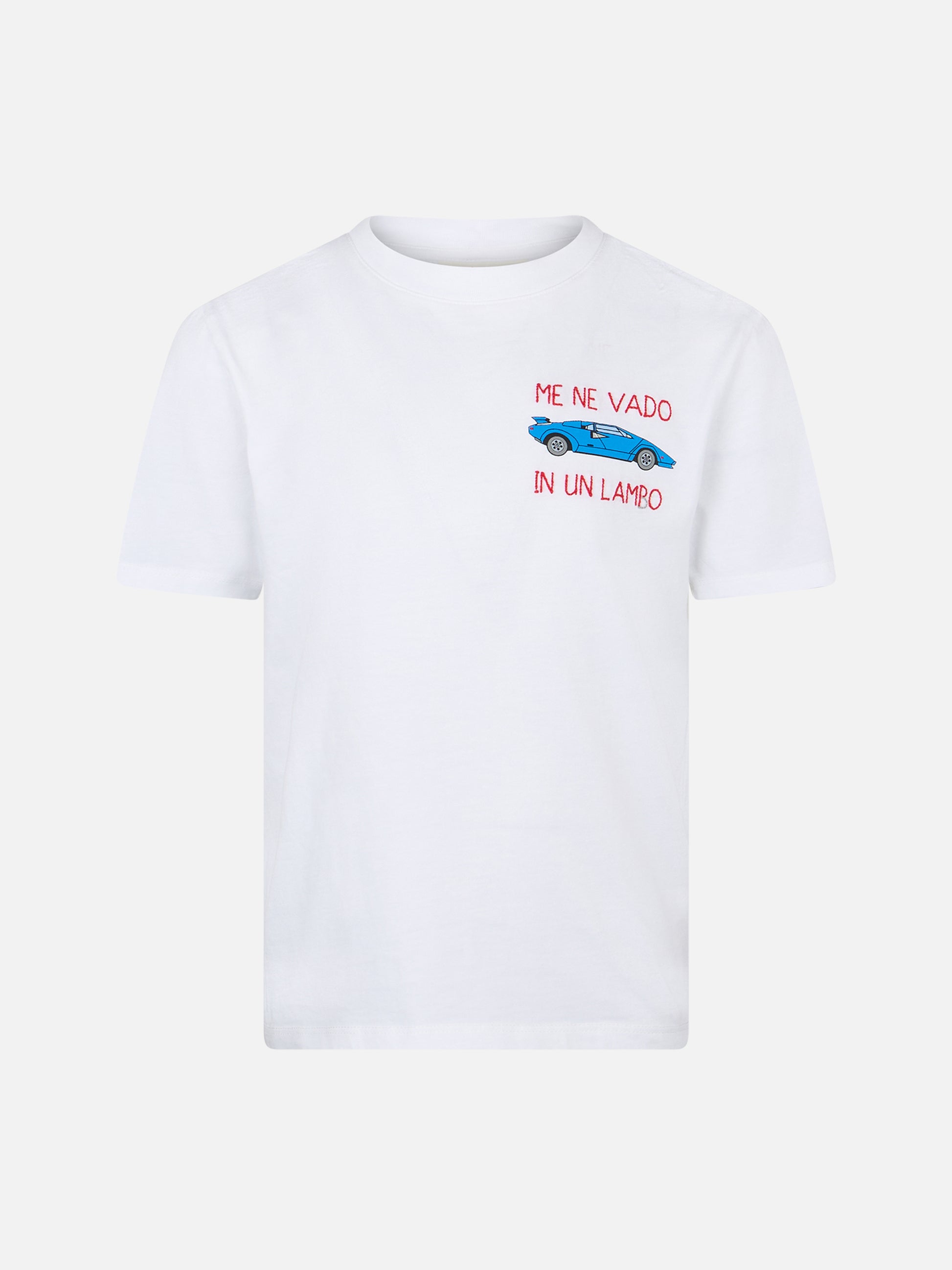 Cotton t-shirt with Me ne vado In un lambo embroidery - MC2 Saint Barth