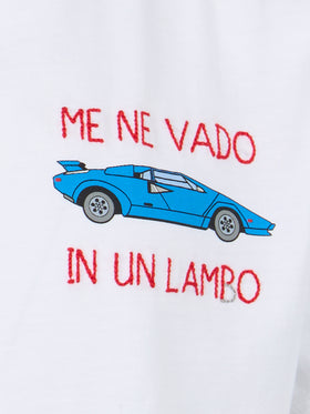 Cotton t-shirt with Me ne vado In un lambo embroidery - MC2 Saint Barth