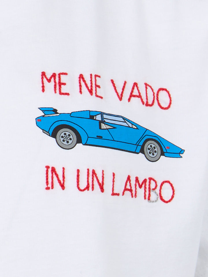 Cotton t-shirt with Me ne vado In un lambo embroidery - MC2 Saint Barth