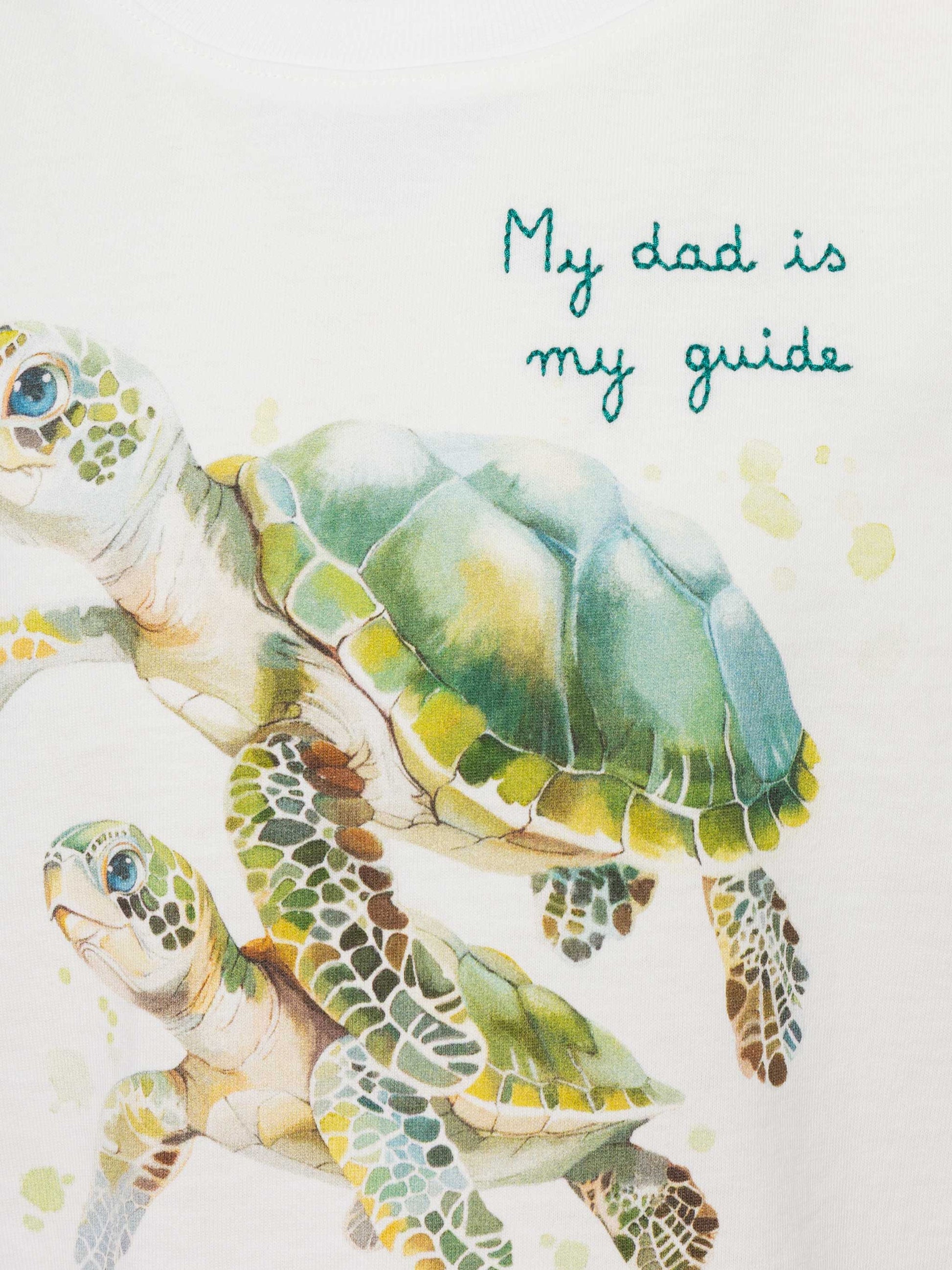 Cotton t-shirt with My Dad is my guide embroidery - MC2 Saint Barth