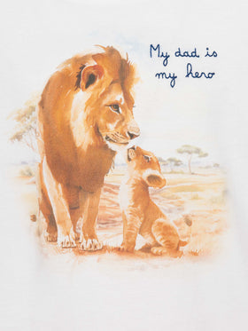 Cotton t-shirt with My Dad is my hero embroidery - MC2 Saint Barth