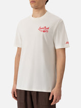 Organic cotton T-shirt with Saint Barth rental car print