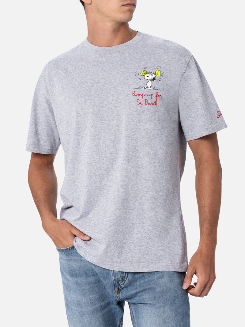 Man cotton t-shirt with Snoopy print and embroidery| SNOOPY PEANUTS™ SPECIAL EDITION