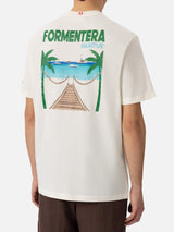 Organic cotton T-shirt with Formentera postcard print