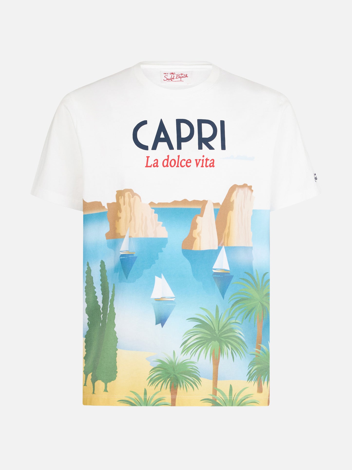 Camiseta con estampado de postal de Capri 