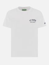 Organic cotton T-shirt with Saint Barth tennis racquet print