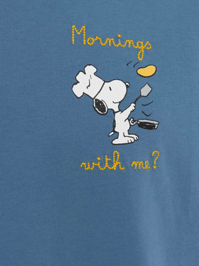 Organic cotton T-shirt with St. Barth Snoopy chef embroidery | SNOOPY PEANUTS® SPECIAL EDITION - MC2 Saint Barth
