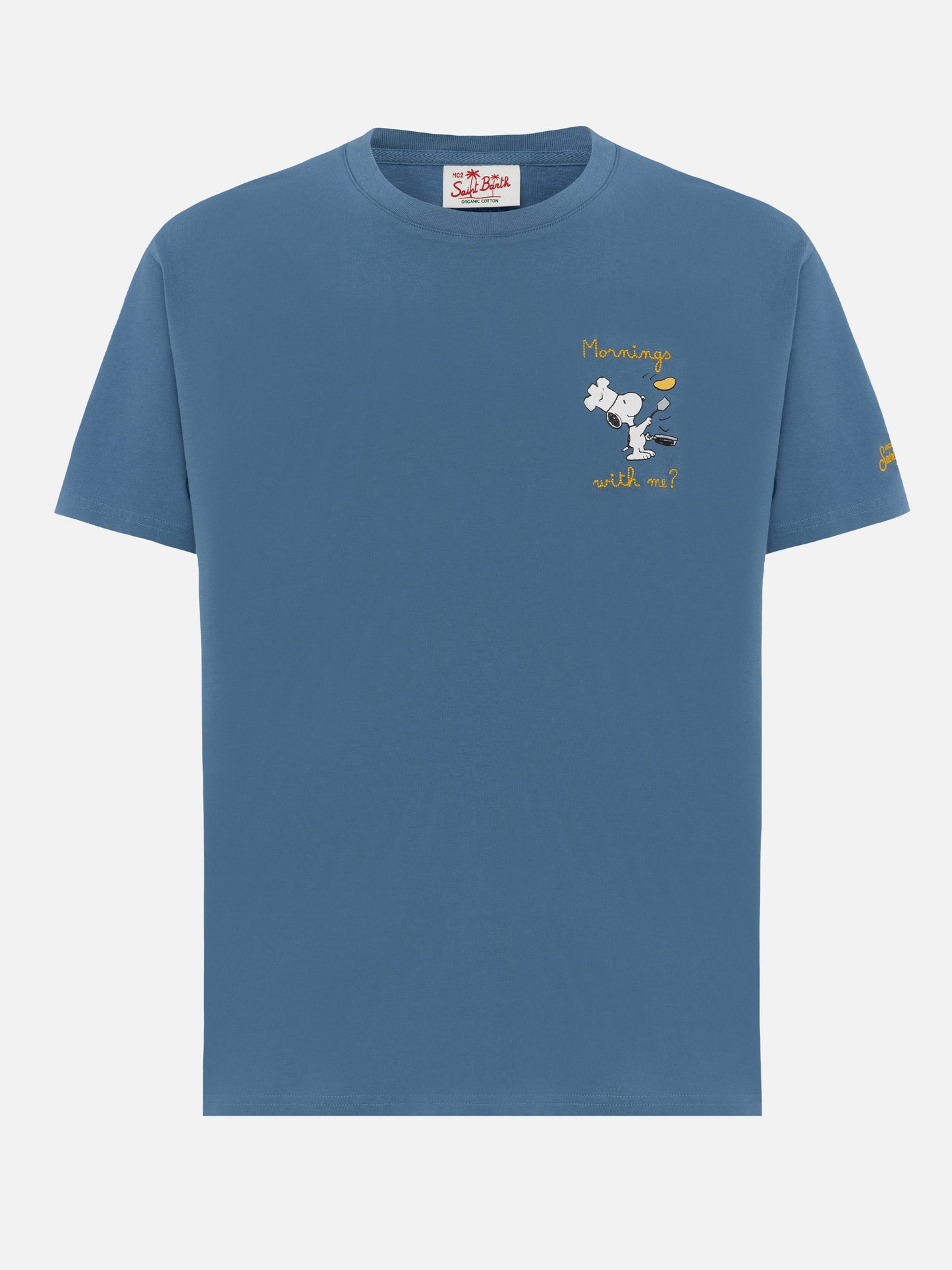 Organic cotton T-shirt with St. Barth Snoopy chef embroidery | SNOOPY PEANUTS® SPECIAL EDITION - MC2 Saint Barth