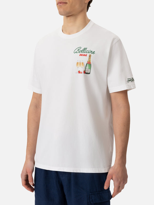 T-shirt Man in cotone con stampa Bollicine Drink