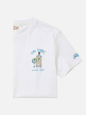 T-shirt with gin tonic social club embroidery