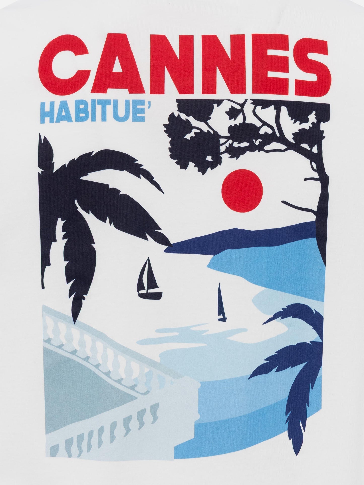Organic cotton T-shirt with Cannes postcard print - MC2 Saint Barth