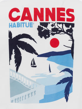 Organic cotton T-shirt with Cannes postcard print - MC2 Saint Barth