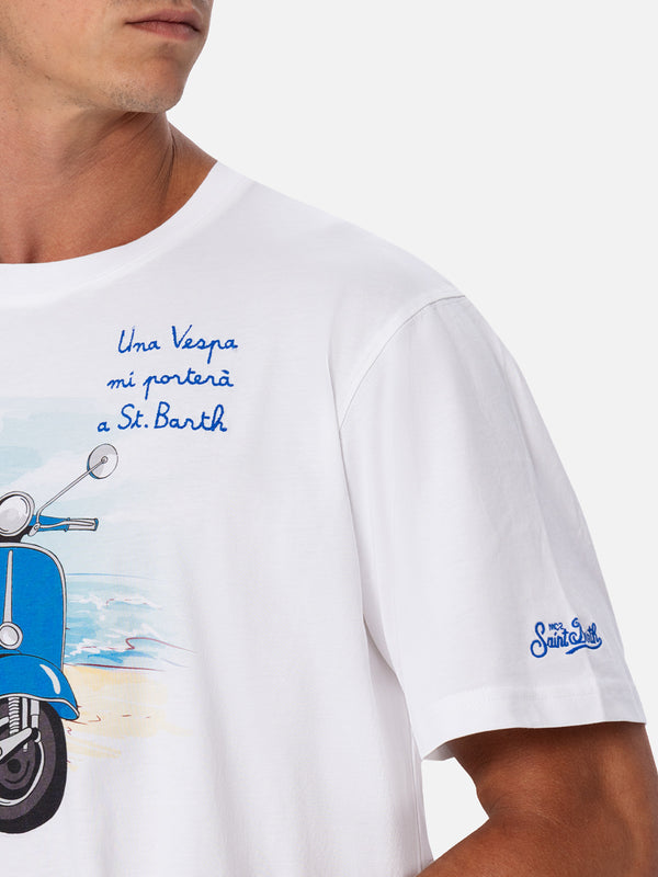 T-shirt da uomo con stampa piazzata e ricamo Vespa | EDIZIONE SPECIALE VESPA