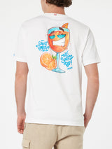 Herren-Baumwoll-T-Shirt mit platziertem Cryptopuppets Spritz-Aufdruck auf Vorder- und Rückseite | CRYPTOPUPPET-SONDERAUSGABE