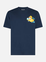 Herren-Baumwoll-T-Shirt mit platziertem Aufdruck „Cryptopuppets Ducky Gin“ auf Vorder- und Rückseite | CRYPTOPUPPET-SONDERAUSGABE