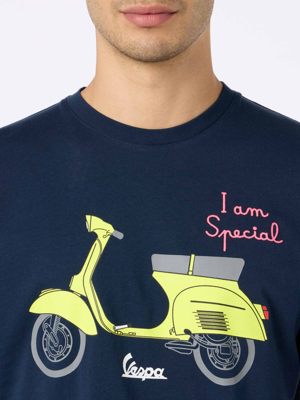 Man cotton t-shirt with Vespa print and embroidery | VESPA SPECIAL EDITION