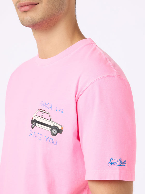 Man cotton t-shirt with Pand print and embroidery | FIAT PANDA SPECIAL EDITION