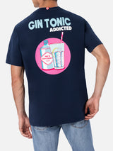 Man cotton t-shirt with Gin Tonic Addicted placed print