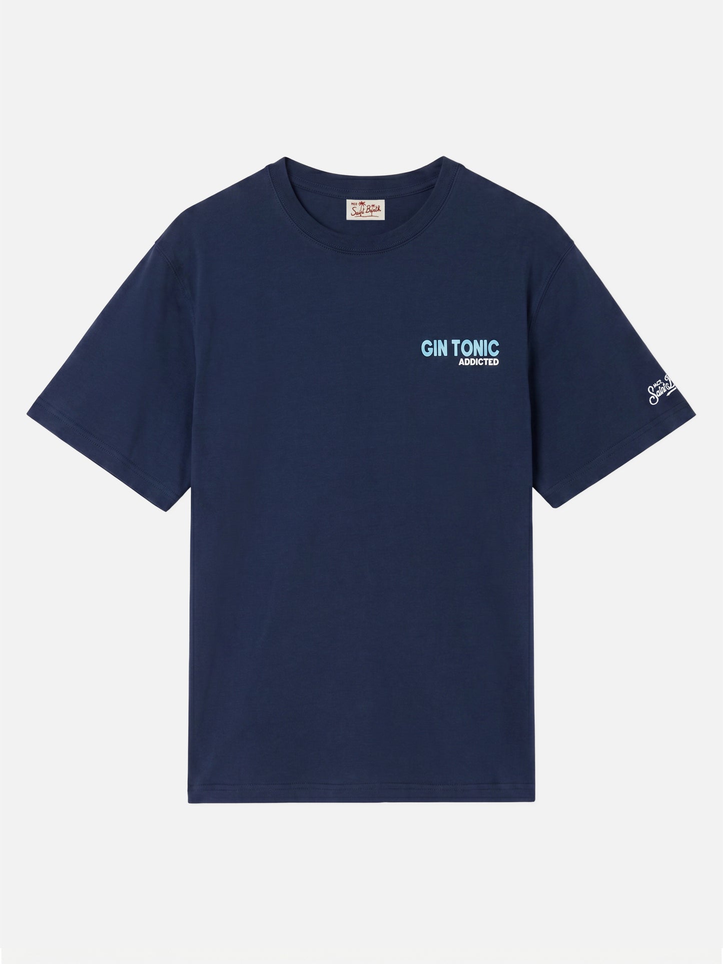 Herren-T-Shirt aus Baumwolle mit platziertem Gin Tonic Addicted-Aufdruck
