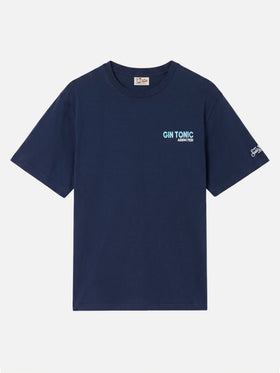Herren-T-Shirt aus Baumwolle mit platziertem Gin Tonic Addicted-Aufdruck