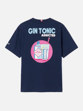 Herren-T-Shirt aus Baumwolle mit platziertem Gin Tonic Addicted-Aufdruck