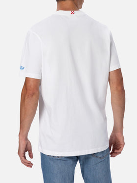 Organic cotton T-shirt with gin tonic, please! embroidery - MC2 Saint Barth