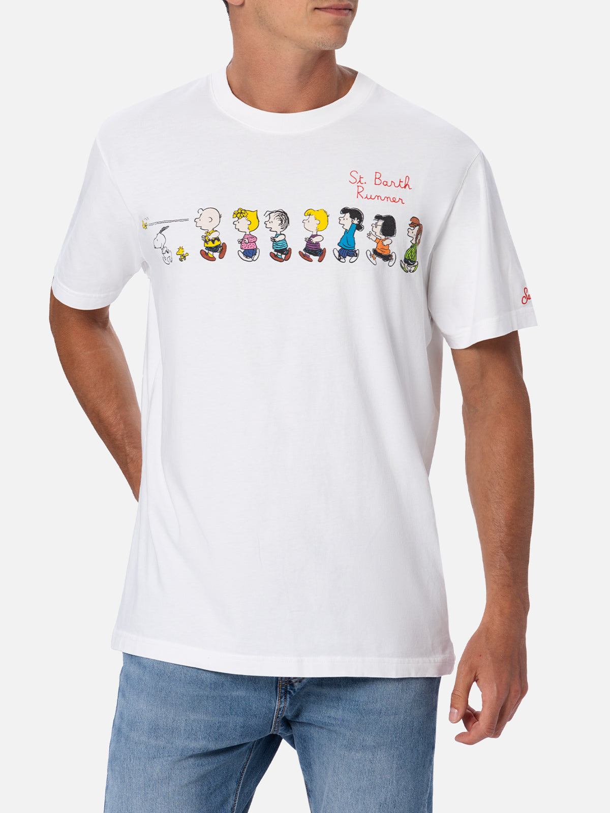 Man cotton t-shirt with Peanuts print and embroidery| SNOOPY PEANUTS™ SPECIAL EDITION - MC2 Saint Barth