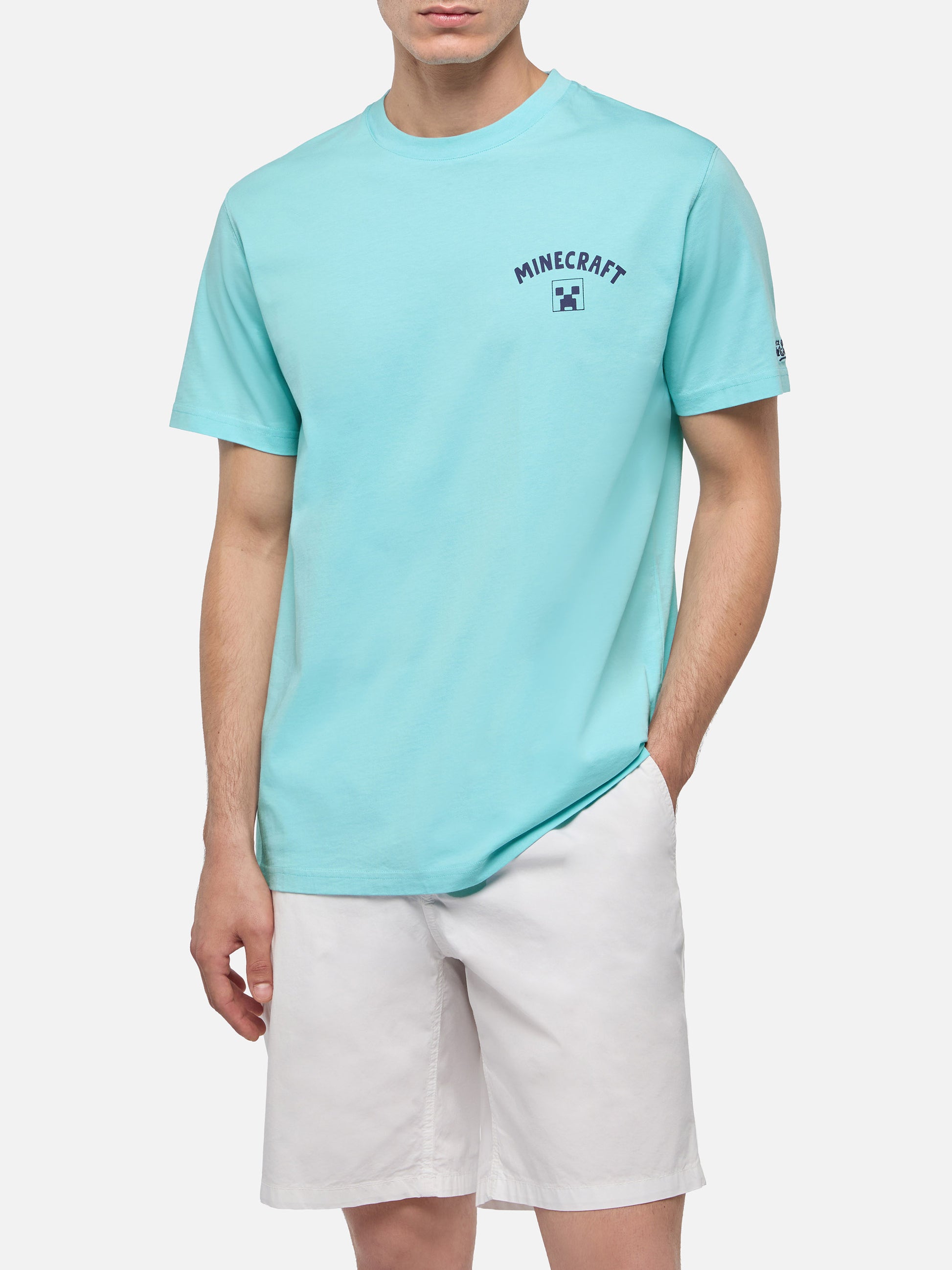 Cotton T-shirt with Minecraft in St. Barth print | MINECRAFT SPECIAL EDITION - MC2 Saint Barth