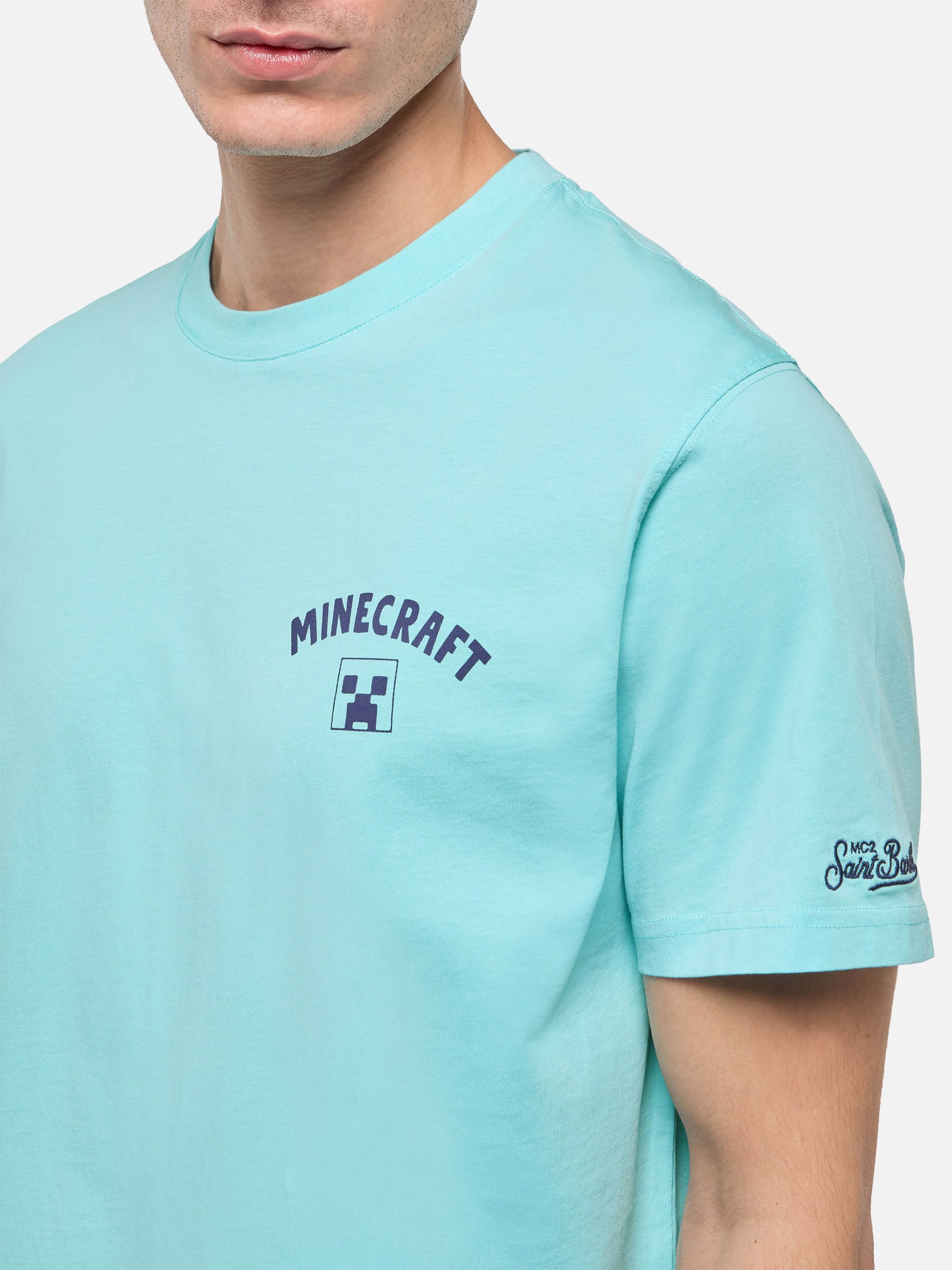 Cotton T-shirt with Minecraft in St. Barth print | MINECRAFT SPECIAL EDITION - MC2 Saint Barth
