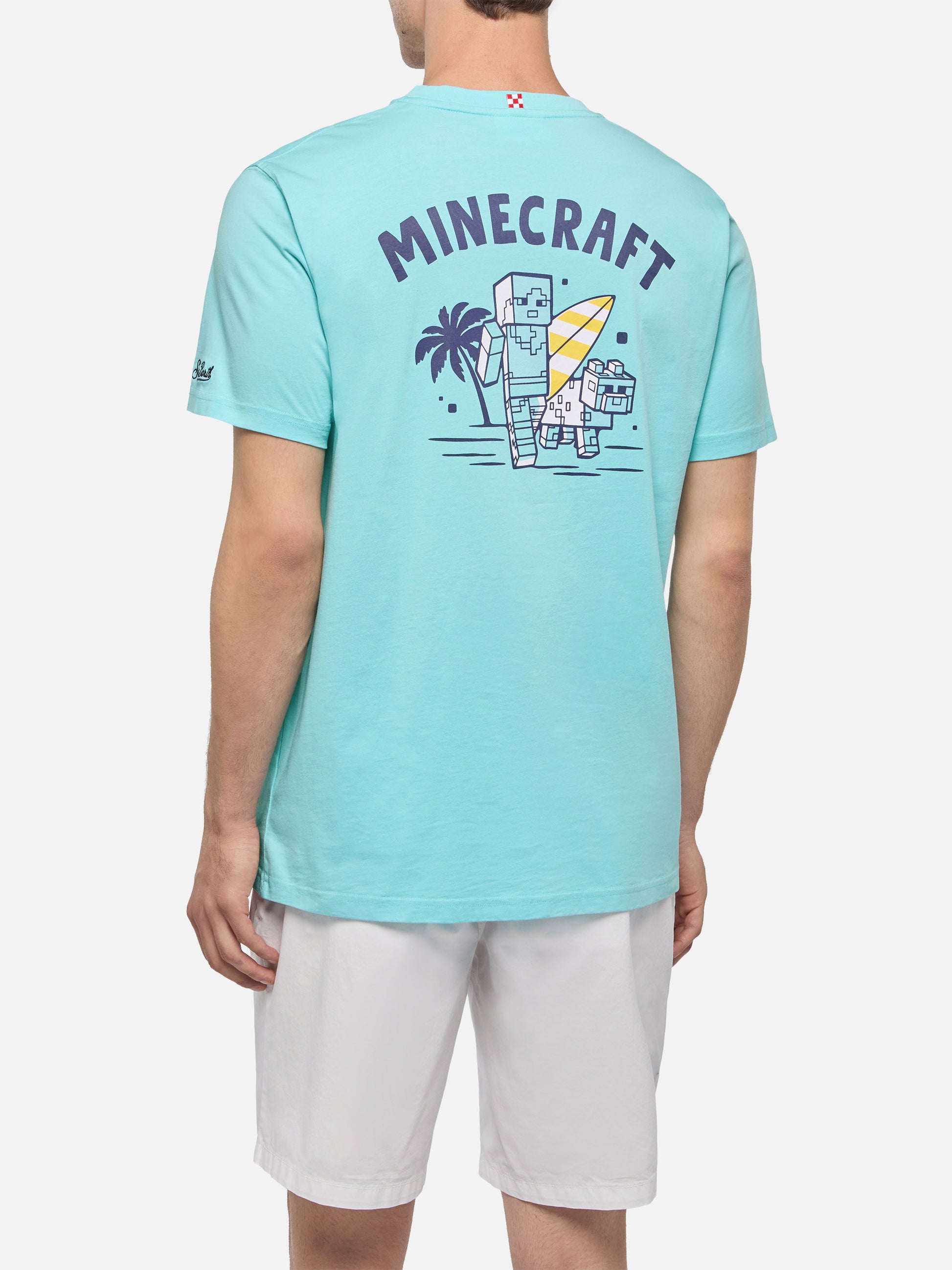 Cotton T-shirt with Minecraft in St. Barth print | MINECRAFT SPECIAL EDITION - MC2 Saint Barth