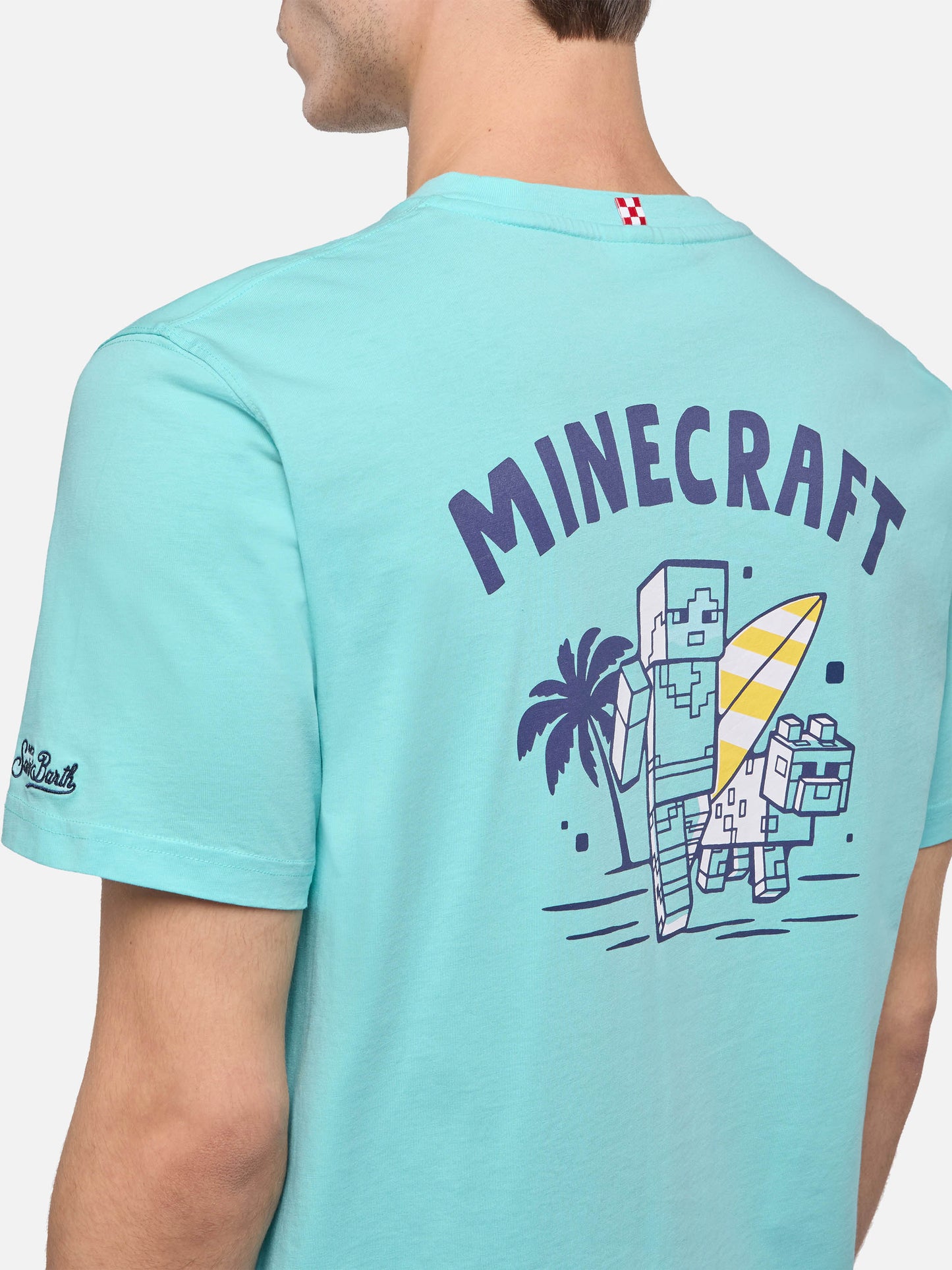 Cotton T-shirt with Minecraft in St. Barth print | MINECRAFT SPECIAL EDITION - MC2 Saint Barth