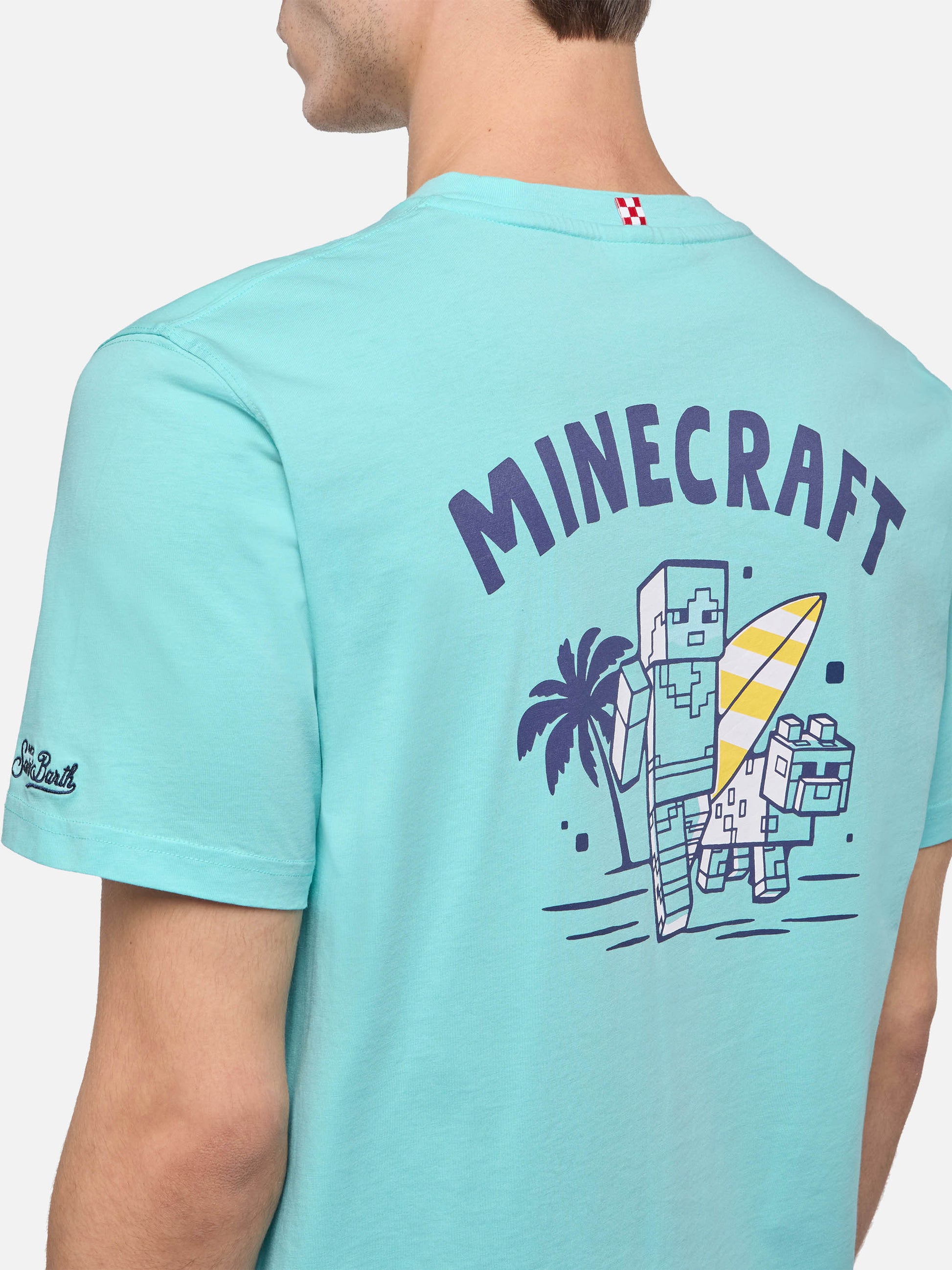Cotton T-shirt with Minecraft in St. Barth print | MINECRAFT SPECIAL EDITION - MC2 Saint Barth