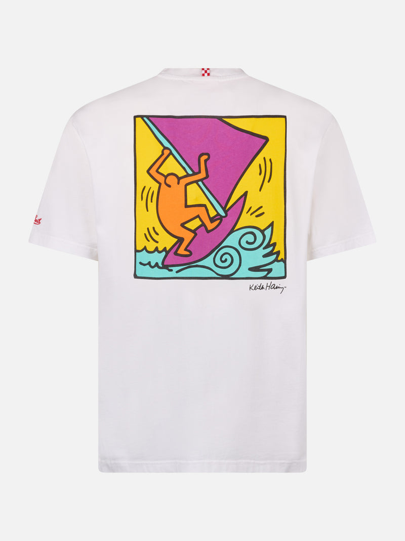 Baumwoll-T-Shirt für Herren mit Aufdruck im Keith-Haring-Design auf der Vorder- und Rückseite | KEITH HARING SONDERAUSGABE