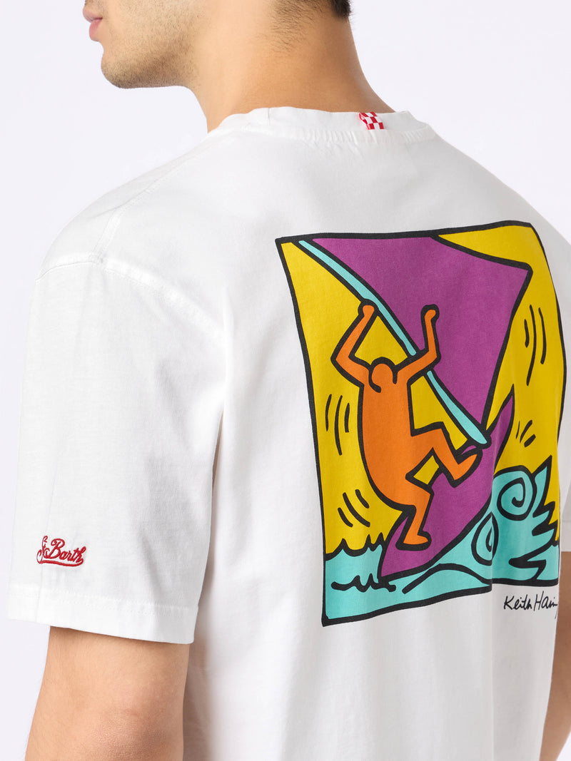 Baumwoll-T-Shirt für Herren mit Aufdruck im Keith-Haring-Design auf der Vorder- und Rückseite | KEITH HARING SONDERAUSGABE