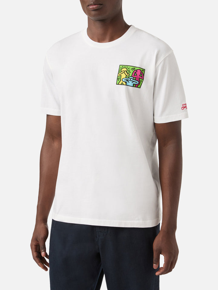 T-shirt Keith Haring People con stampa fronte e retro bianco | Special Edition