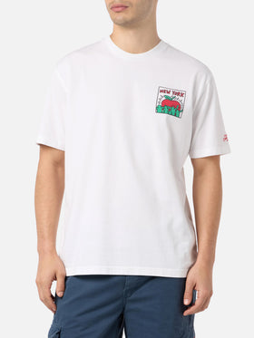 Man cotton t-shirt with Keith Haring design front and back print | KEITH HARING SPECIAL EDITION