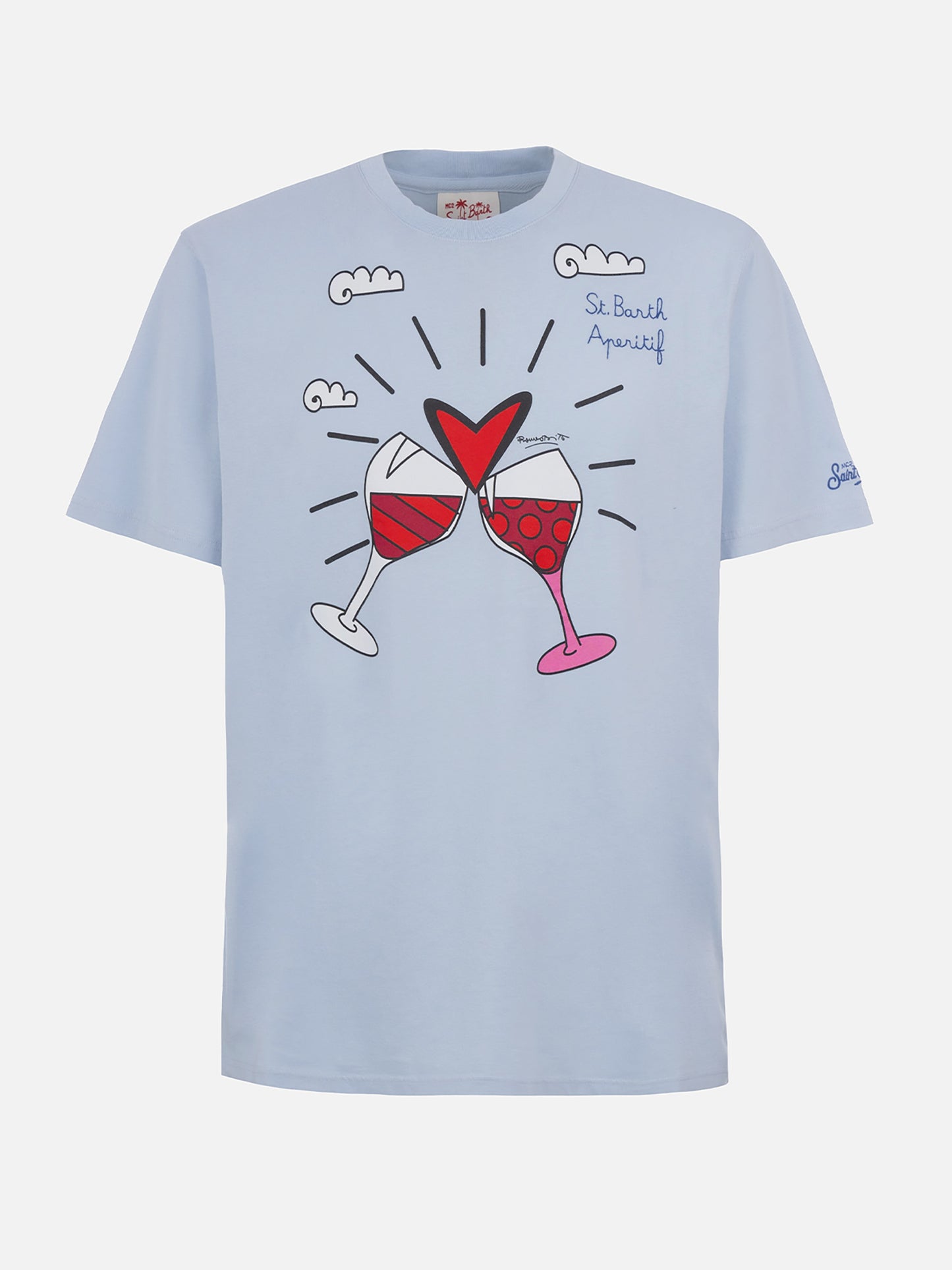 Baumwoll-T-Shirt für Herren mit Britto-Brillen-Aufdruck und Stickerei | ©BRITTO SPECIAL EDITION